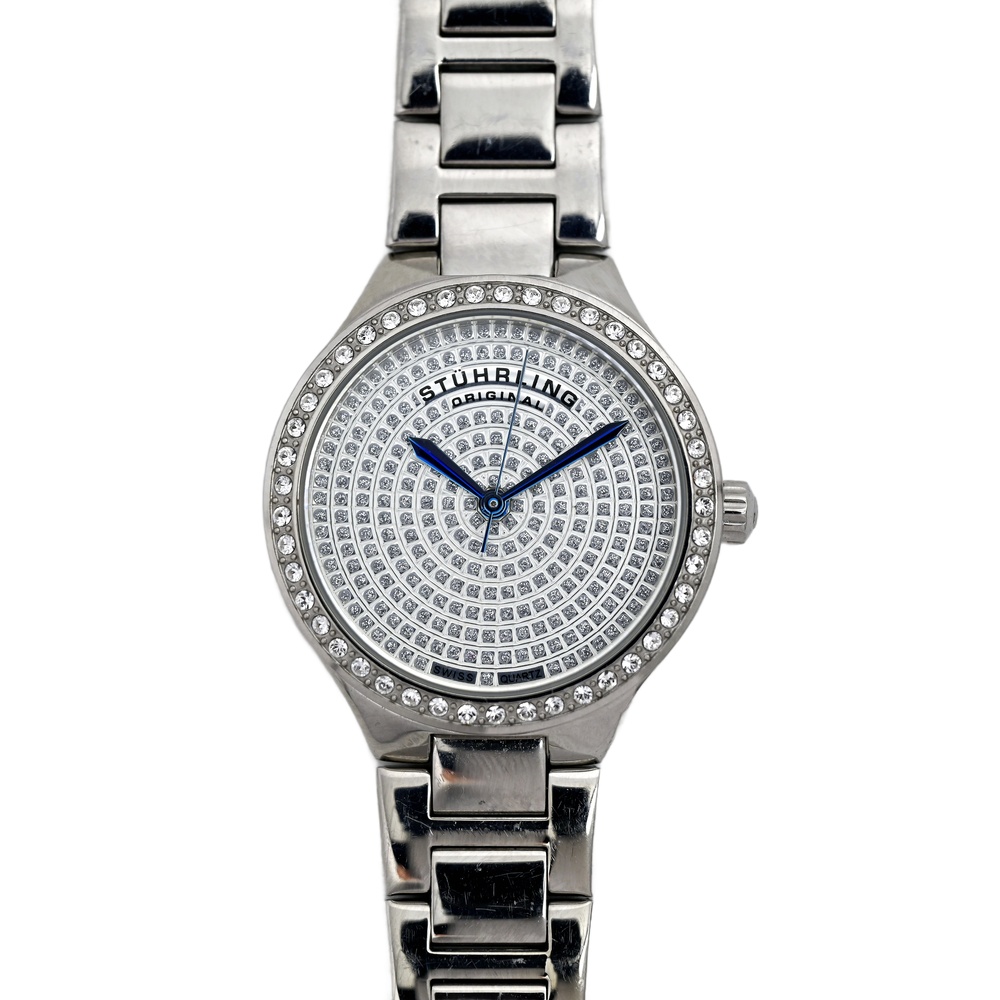 Stuhrling Ladies Diamond Dial Bezel Wrist Watch Swiss Quartz Watch